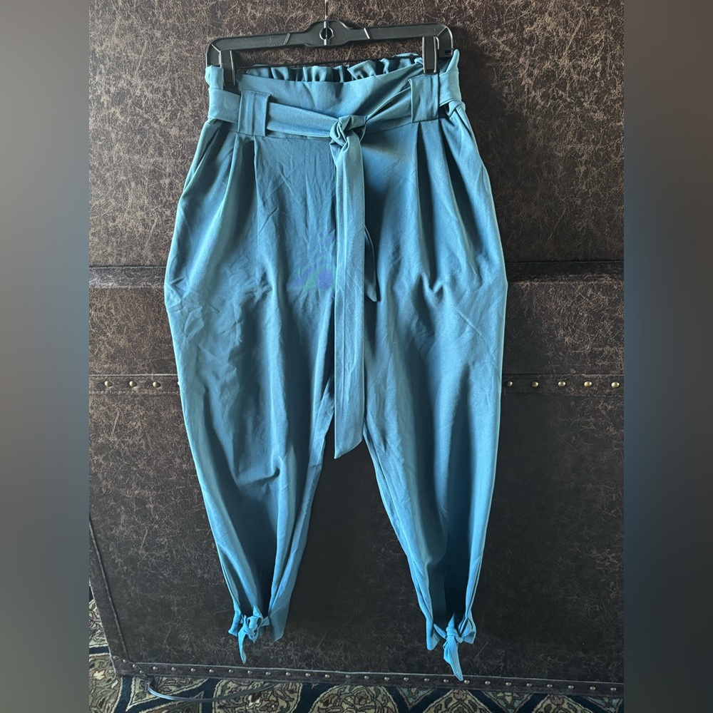 Grace Karin Teal Chinos with Belt